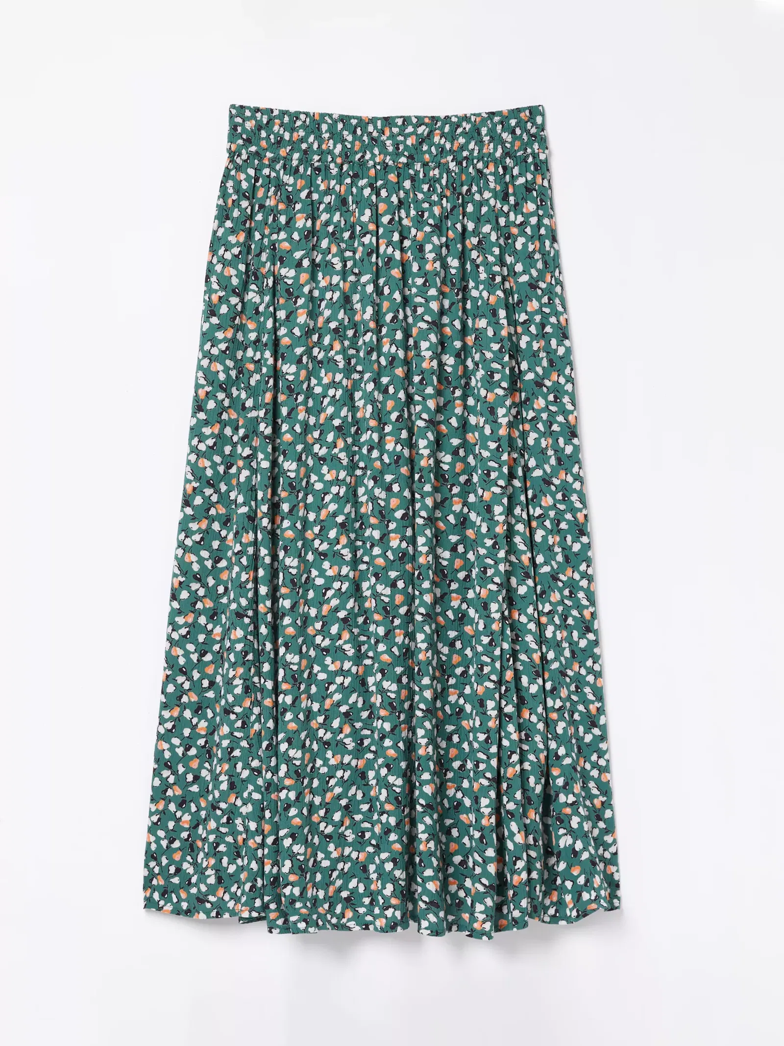 FATFACE Millie Ditsy Pear Print Midi Skirt in Green | Endource