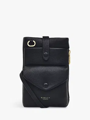 Radley Pocket Croc-Embossed Leather Medium Cross Body Bag, Black