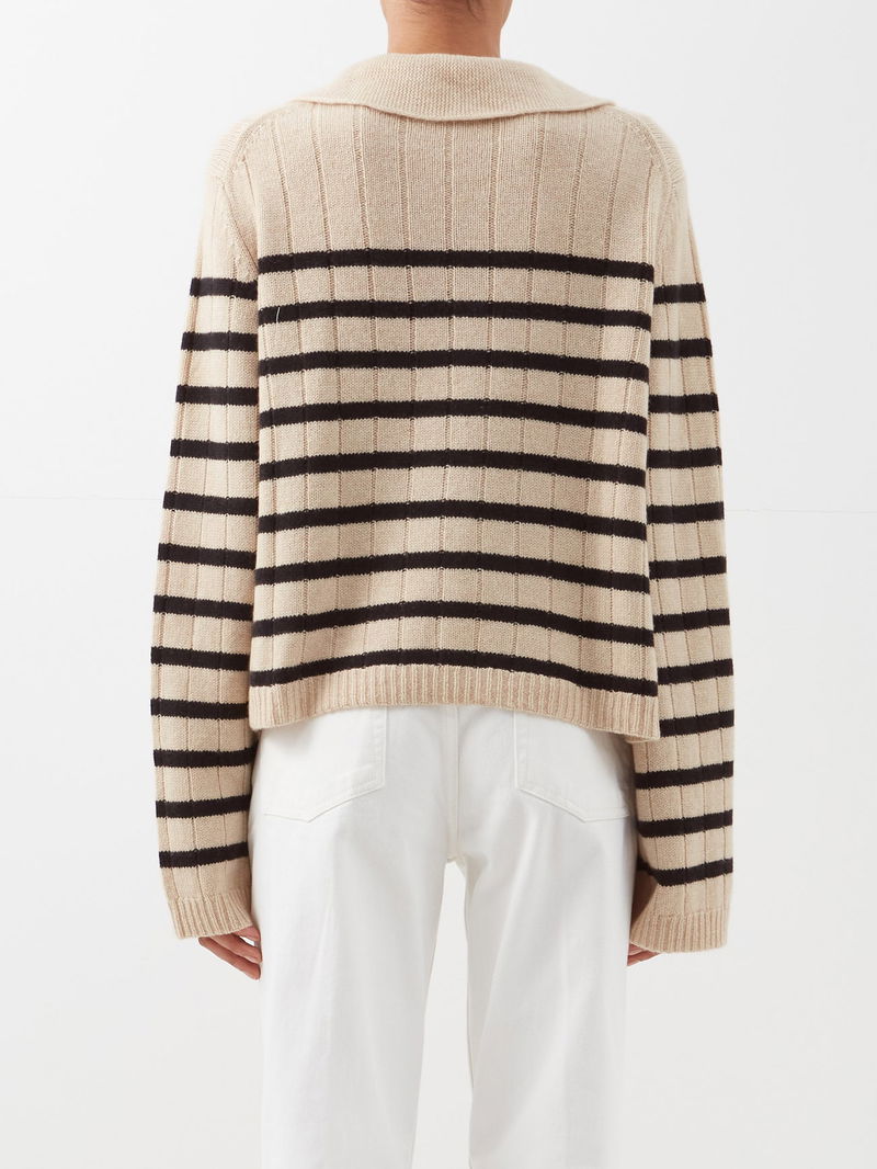 Mateo Striped-Cashmere Sweater