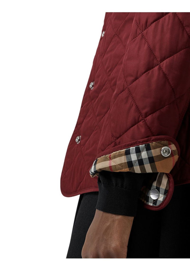 burberry embroidered crest diamond quilted jacket