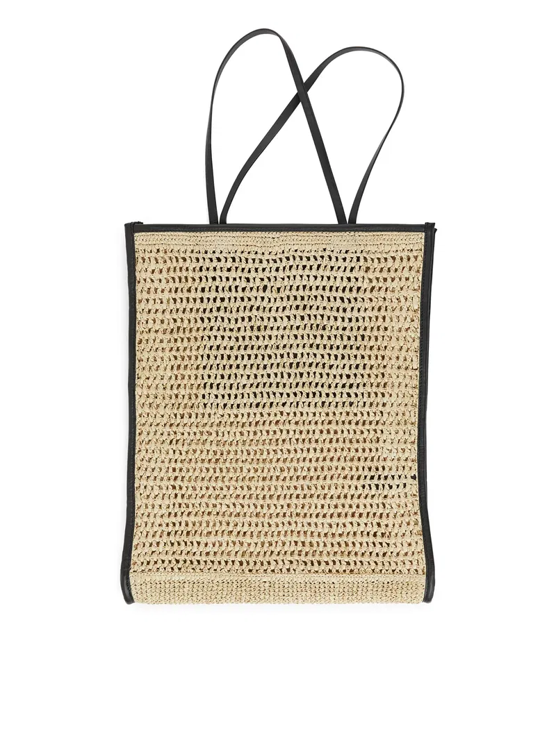 Straw-Paper Crochet Tote Bag for Women