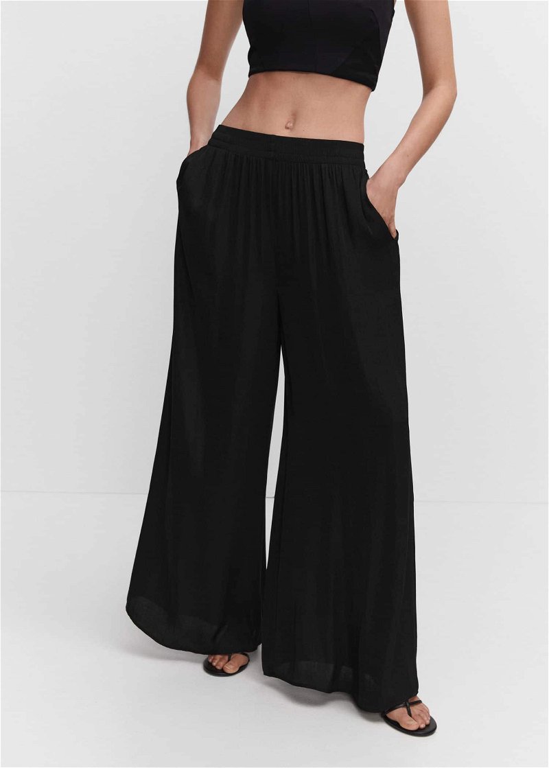 Wide Leg Crop Pants in coral red