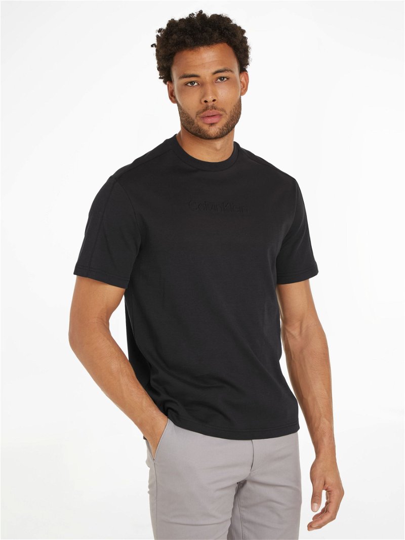 CALVIN KLEIN Embossed Logo in Black T-Shirt | Comfort Ck Endource