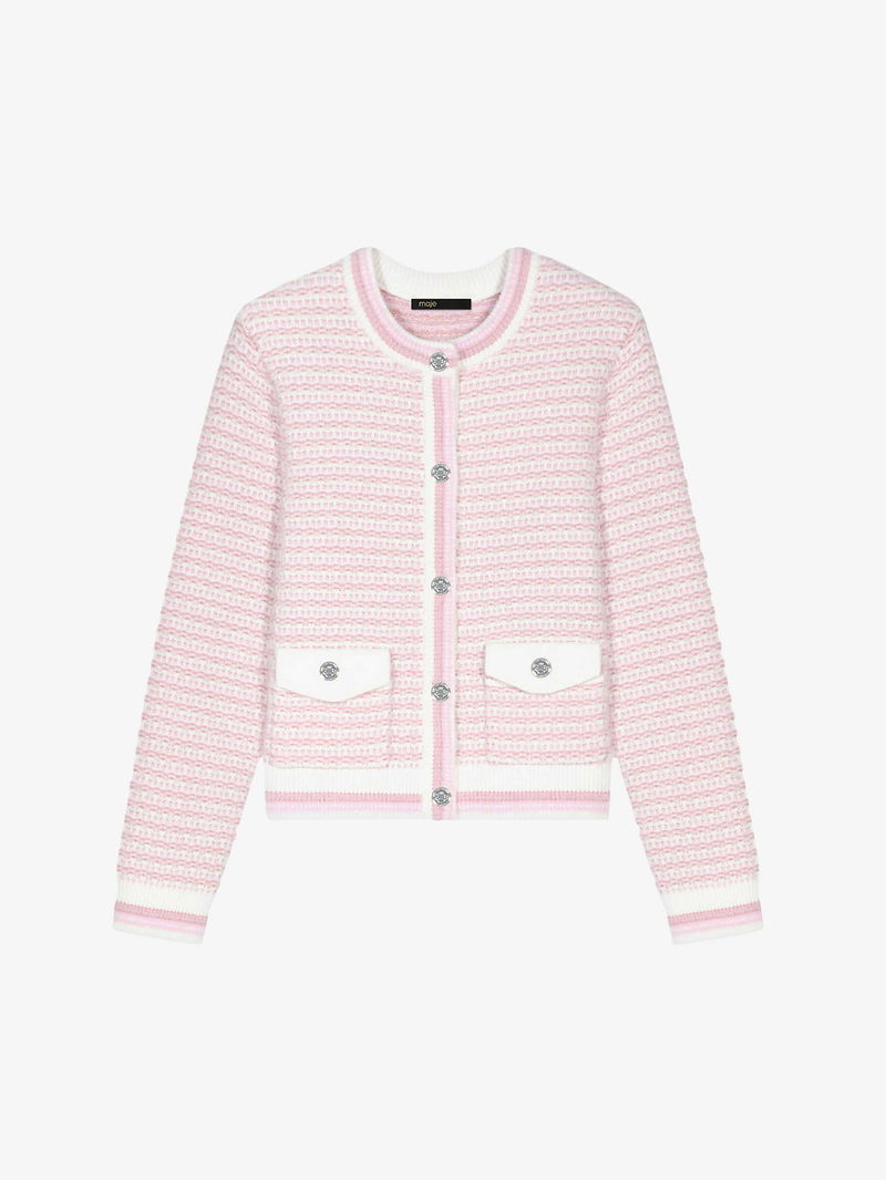 Metallic Cardigan Maje Cardigan Sale Maje Mission Navy Metallic