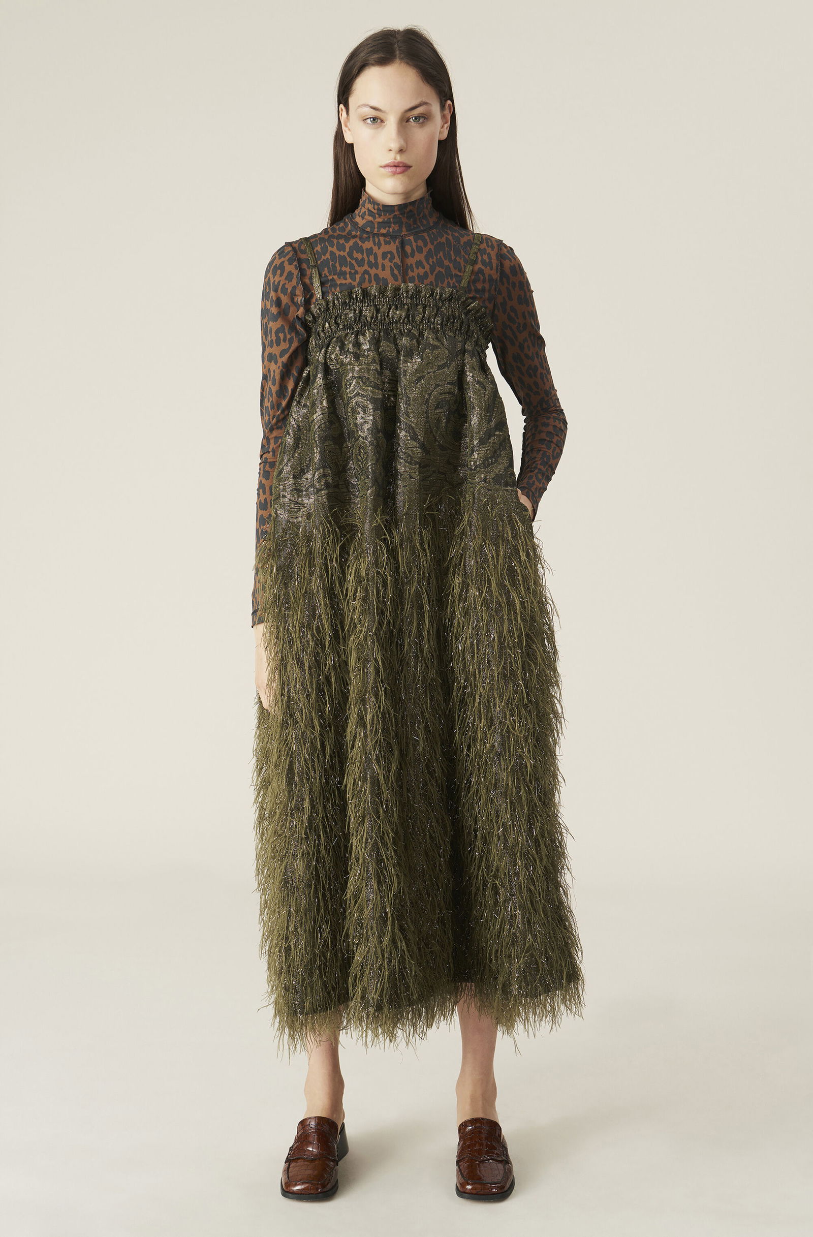 ganni feathery cotton dress GANNI Feathery Cotton Mini Dress