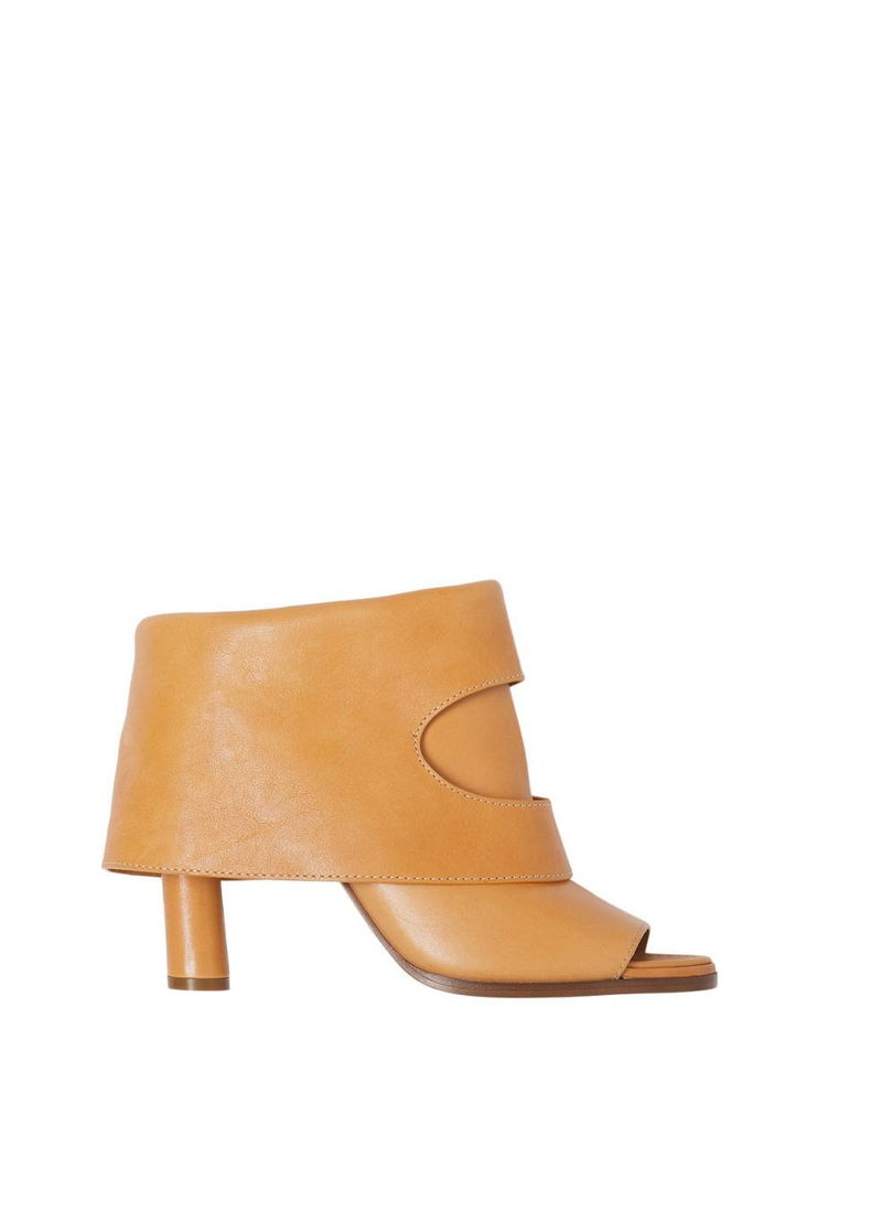 leather peep toe boots
