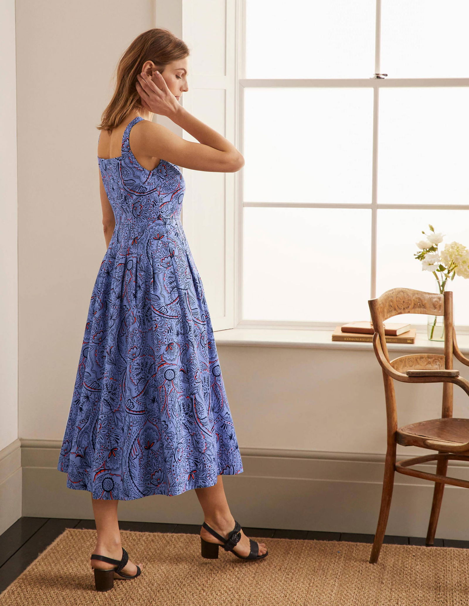 boden aubrey cotton midi dress Boden Aubrey Cotton Midi Dress 4P