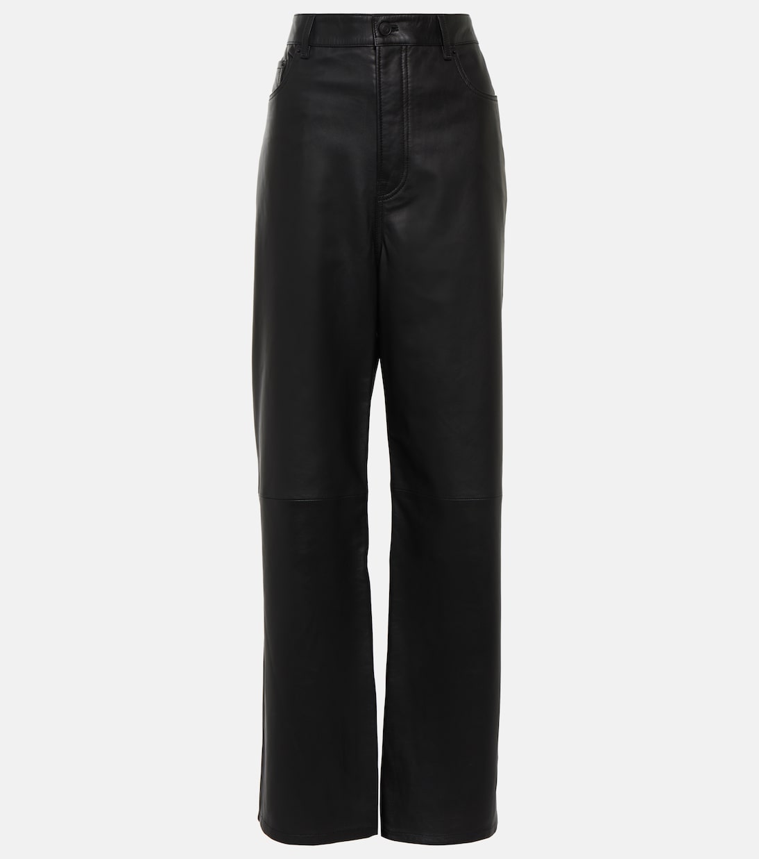 WARDROBE.NYC HighRise Leather WideLeg Pants in Black Endource