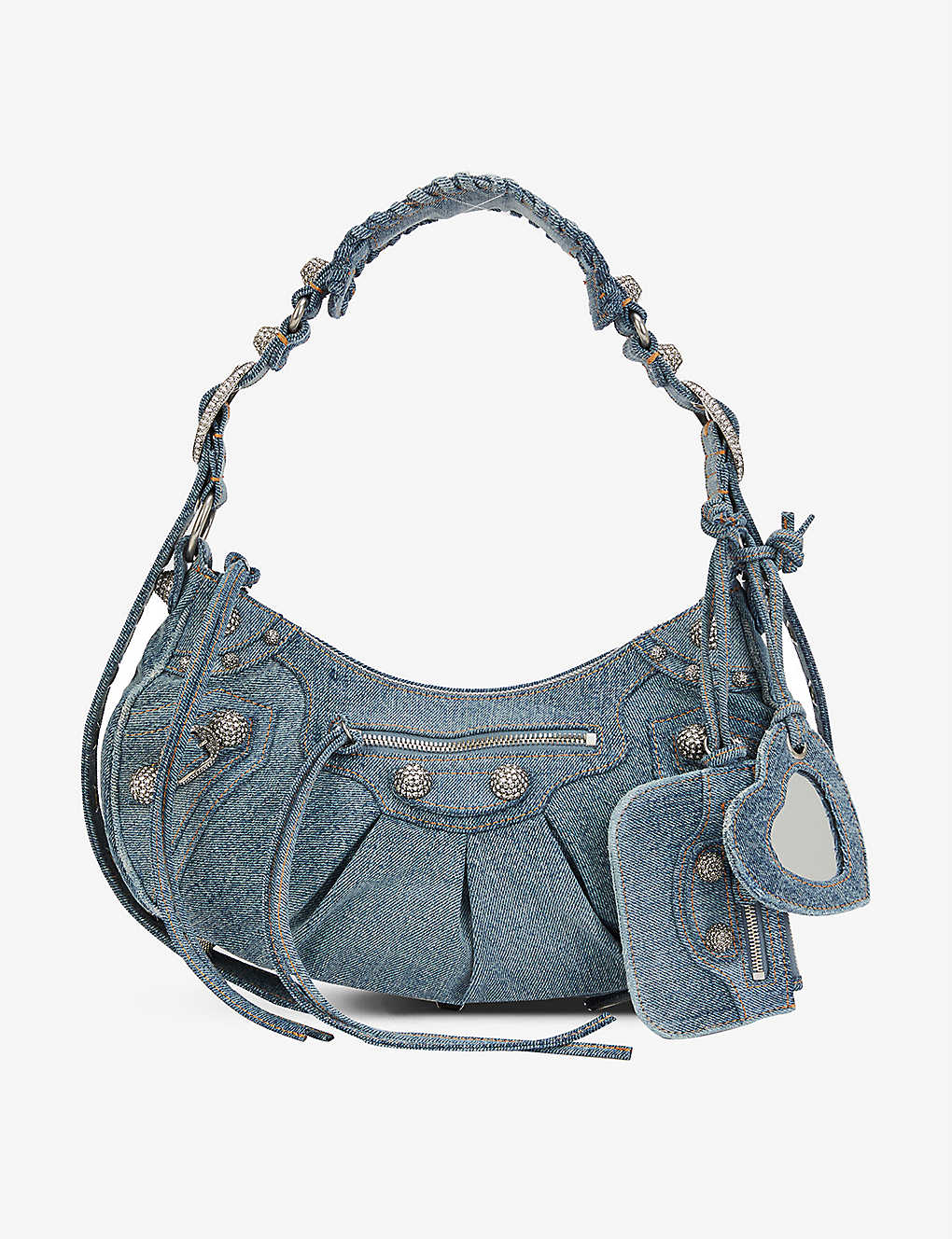 Balenciaga Le Cagole Mini Monogram Denim Shoulder Bag