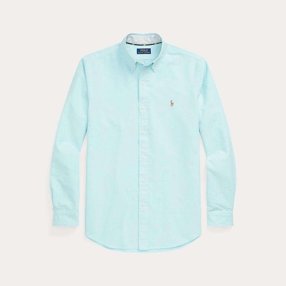 John Lewis Slim Fit Cotton Oxford Button Down Shirt, Blue at John