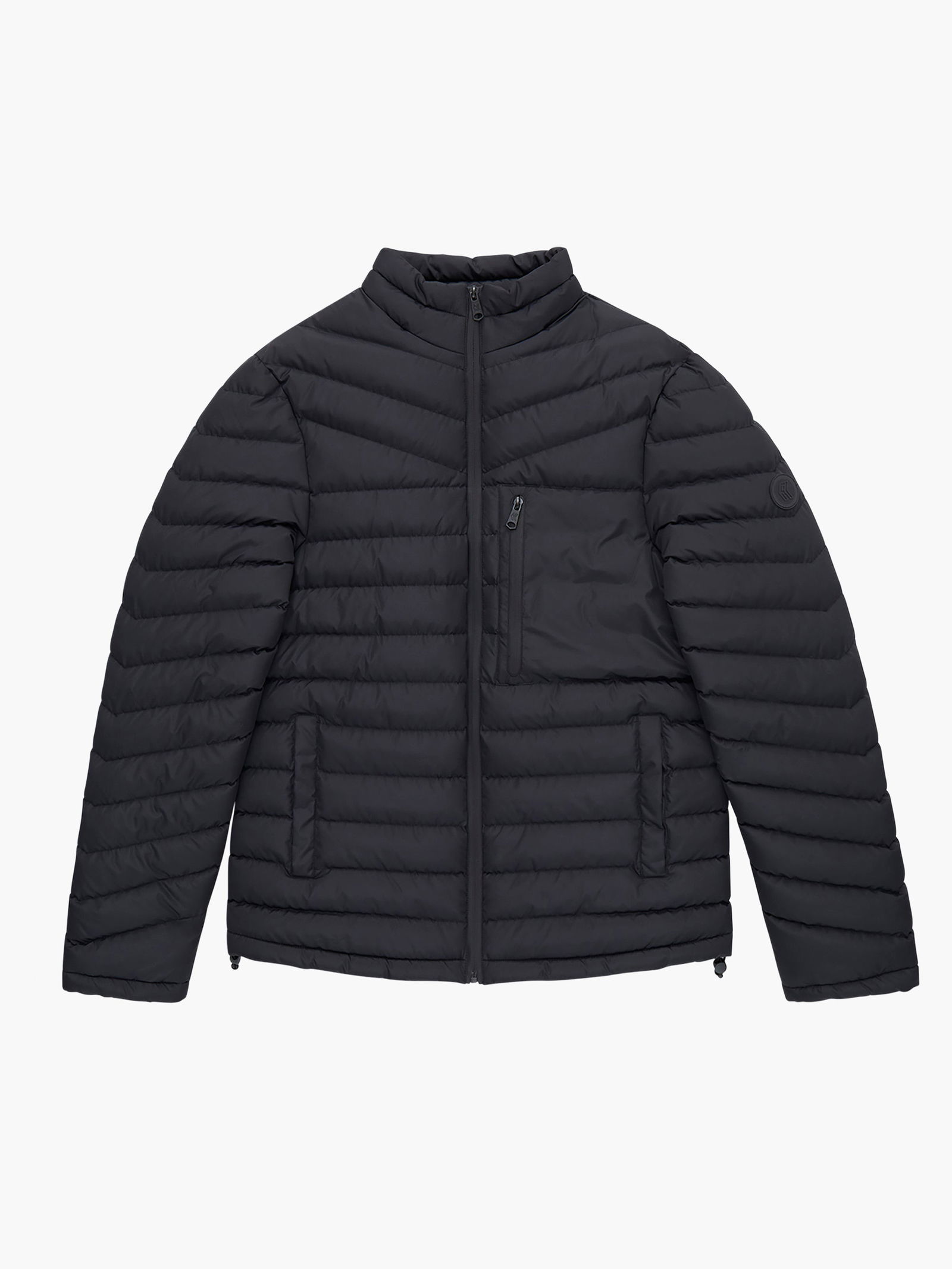 FRENCH CONNECTION Row Funnel Neck Puffer Jacket in Black | Endource