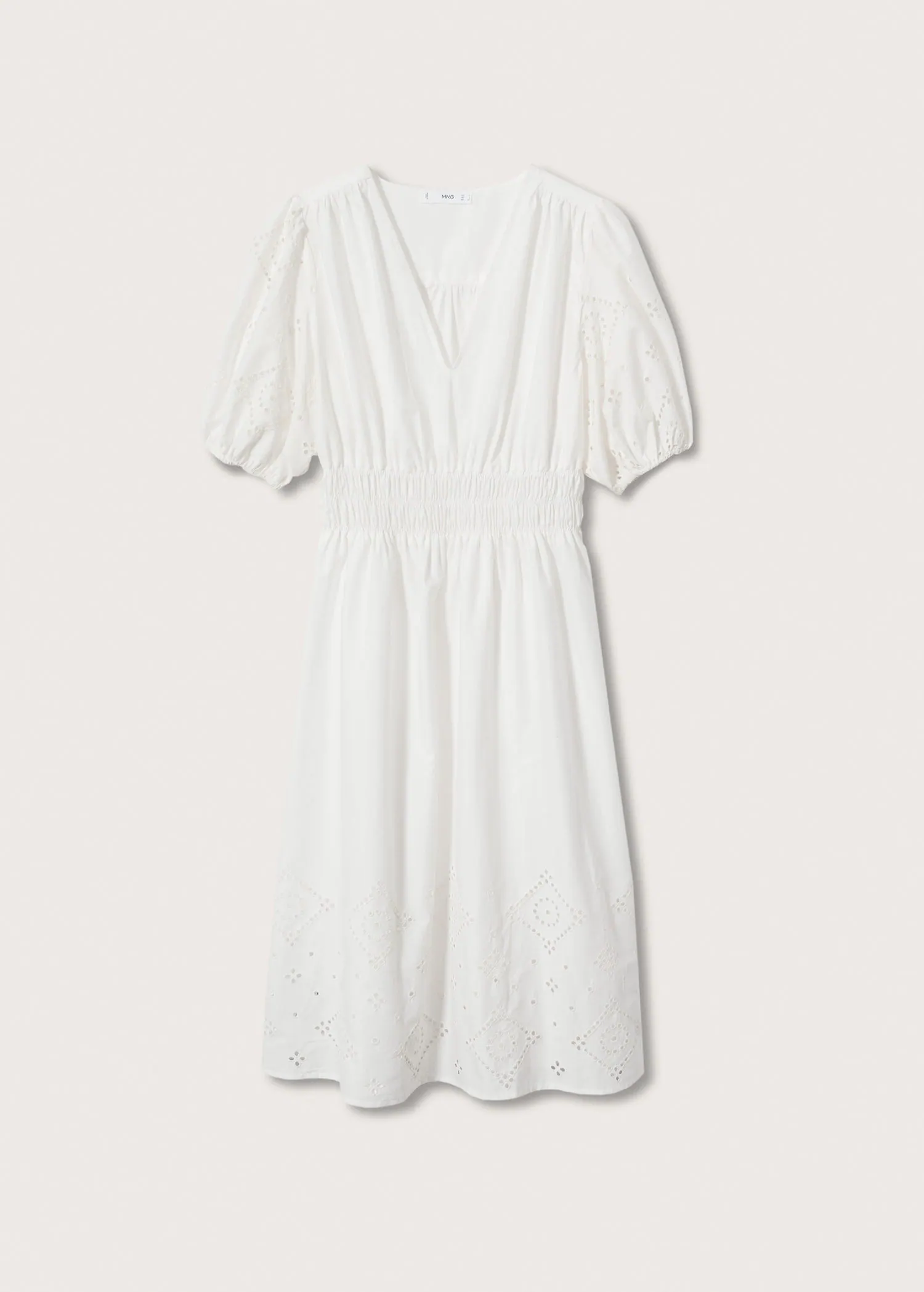 MANGO Embroidered Cotton Dress | endource