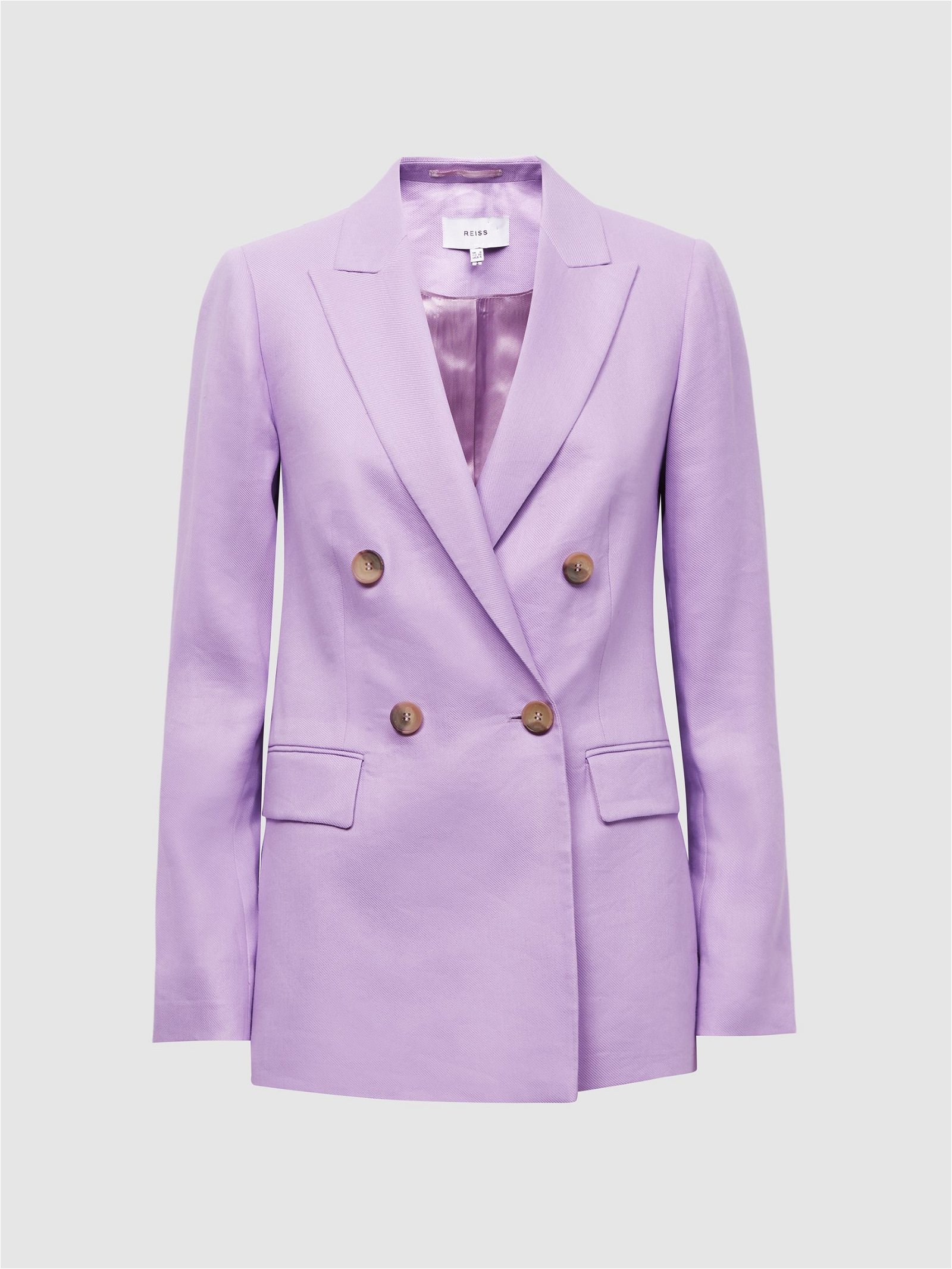 REISS Hollie Double Breasted Blazer in Lilac | Endource