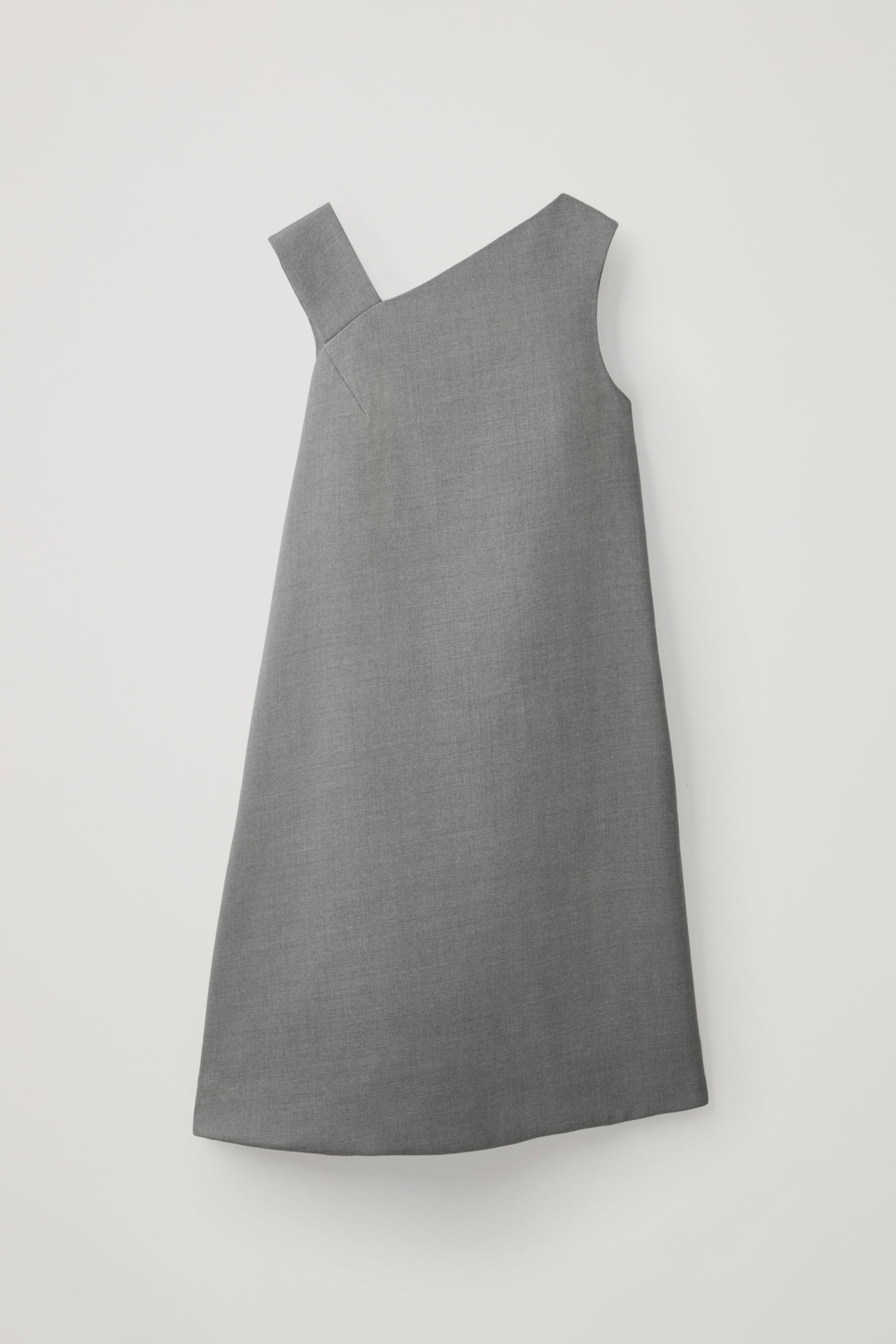 COS Asymmetric Tube Dress in Light grey melange | Endource