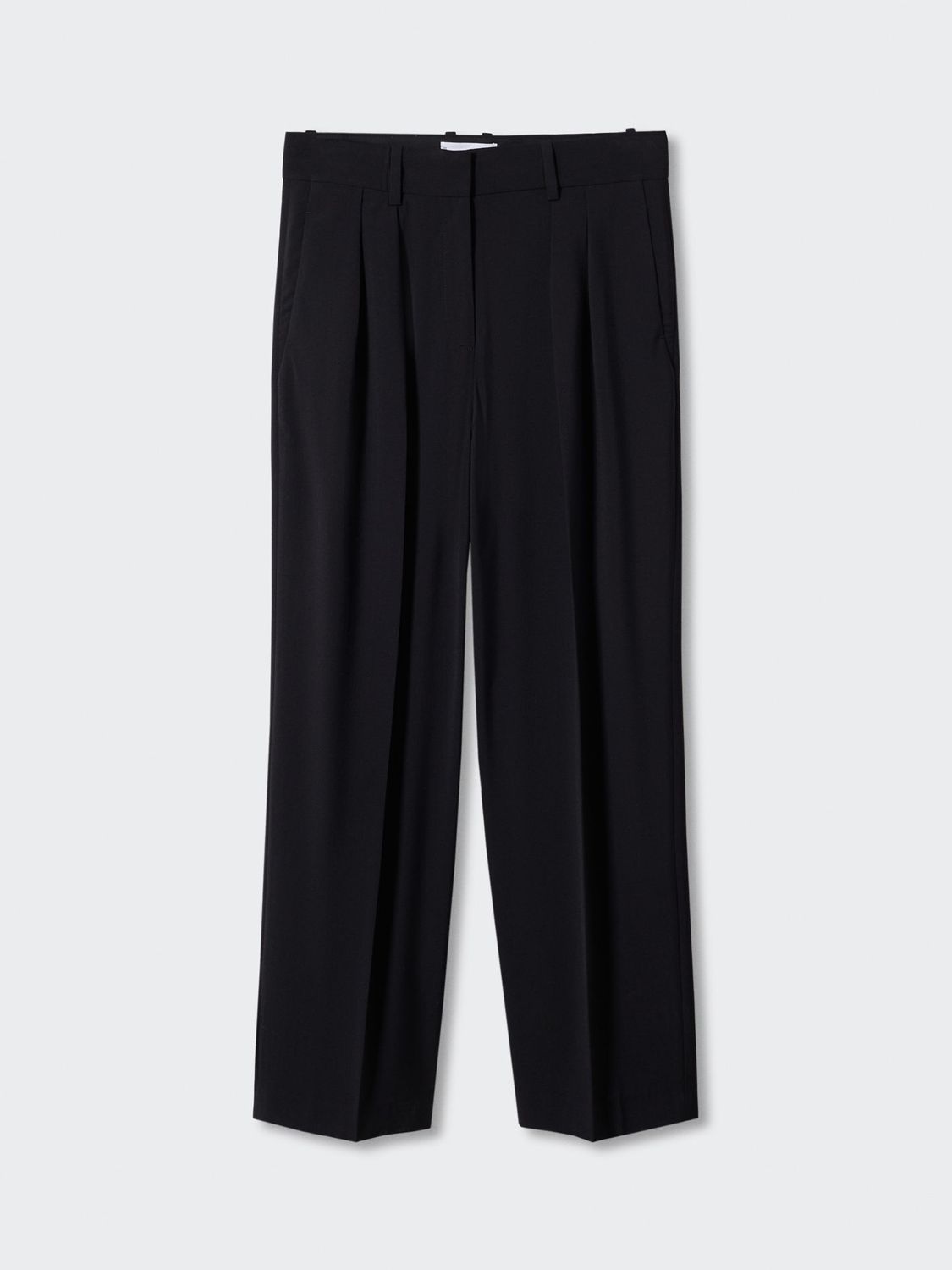 MANGO Tabli Wideleg Pleated Trousers in Black | Endource