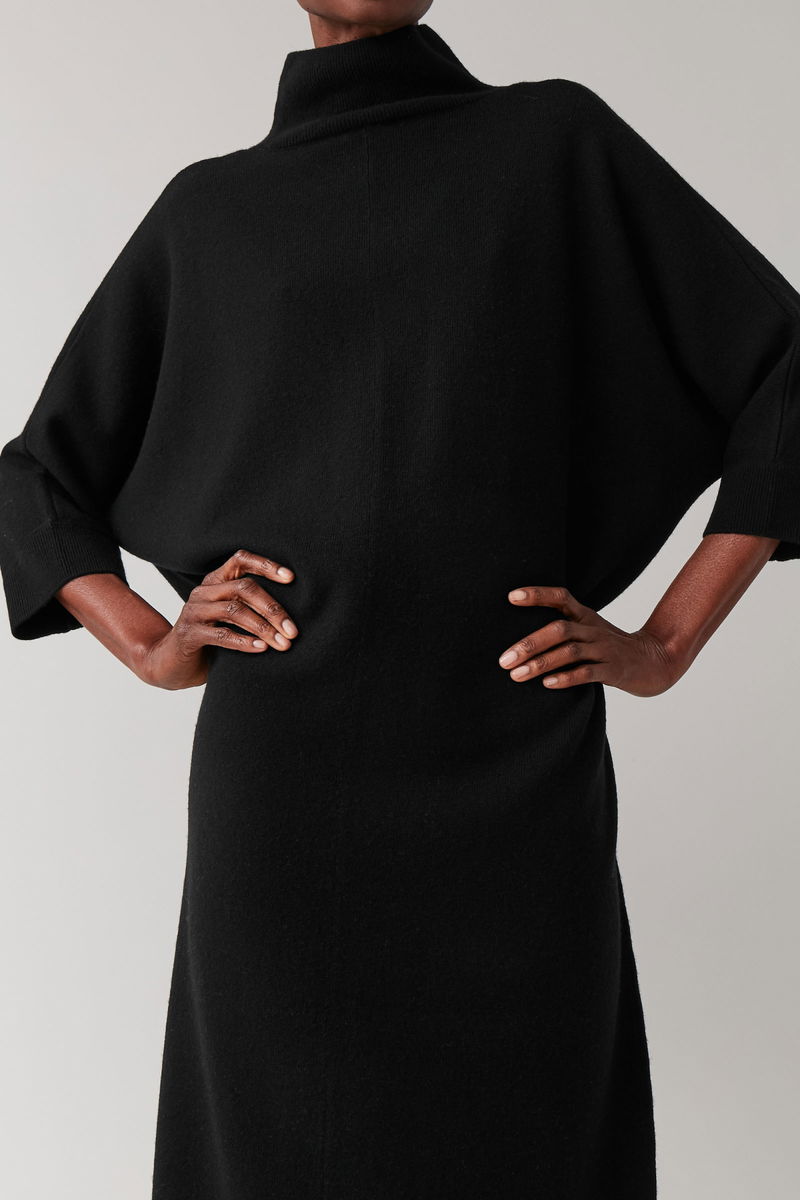 cos oversized lambswool dress COS Women's Sculptural Mini Dress in Brown