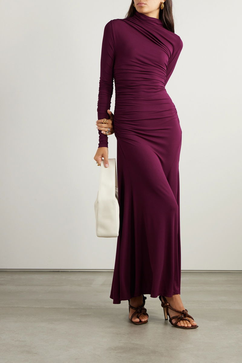 TOVE Africa Asymmetric Gathered Stretch Maxi Dress | endource