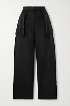 THE ROW Marce Wool And Mohair-Blend Straight-Leg Pants in Black