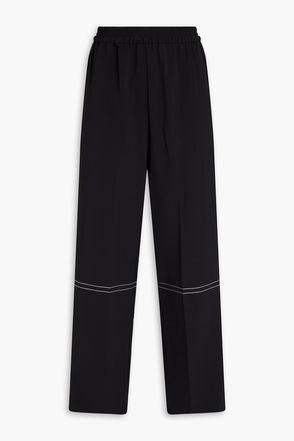 FRAME Relaxed Stretch-Crepe Straight-Leg Pants in Black