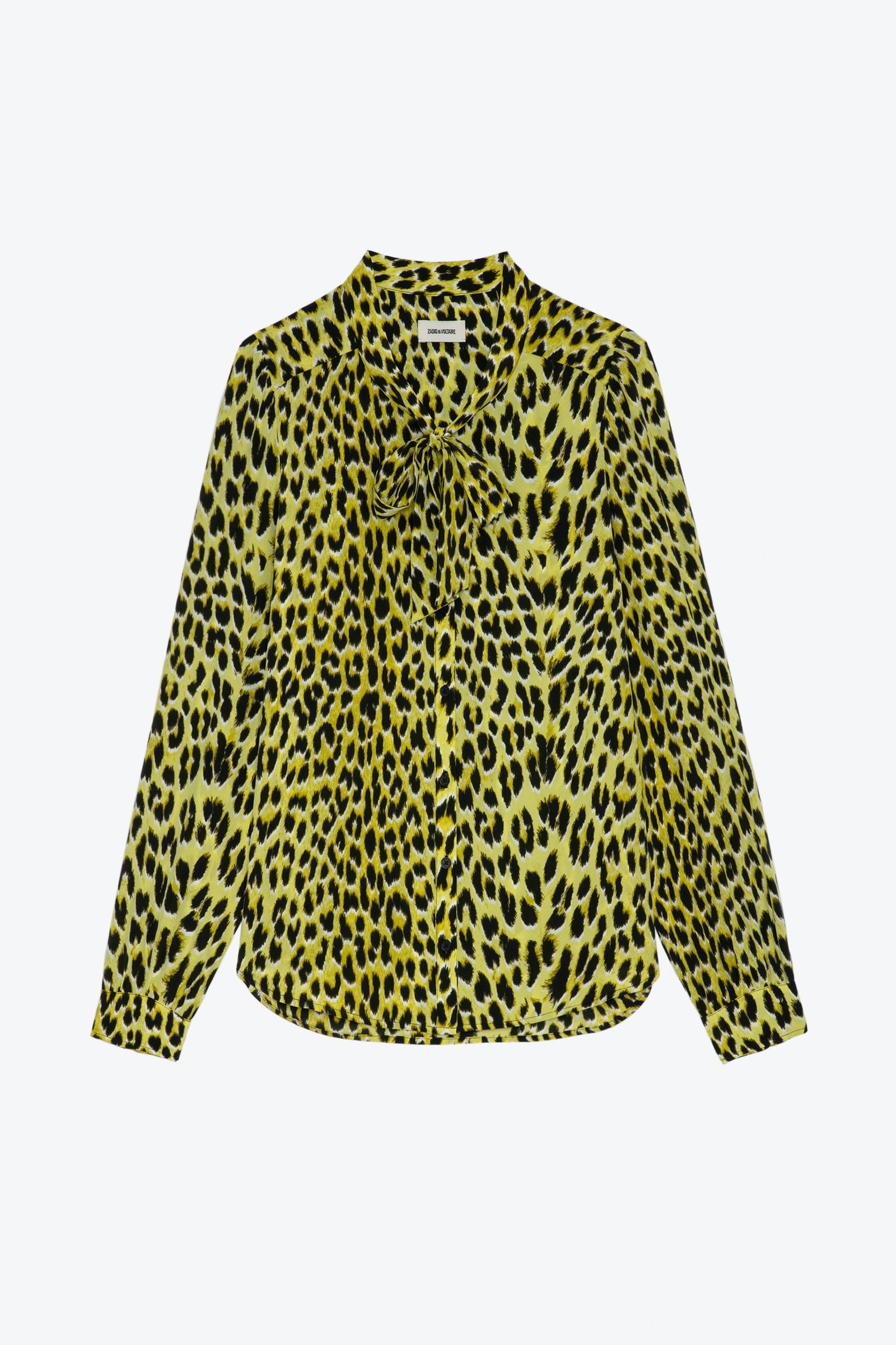 ZADIG & VOLTAIRE Taos Leopard Silk Blouse in Jonquil | Endource