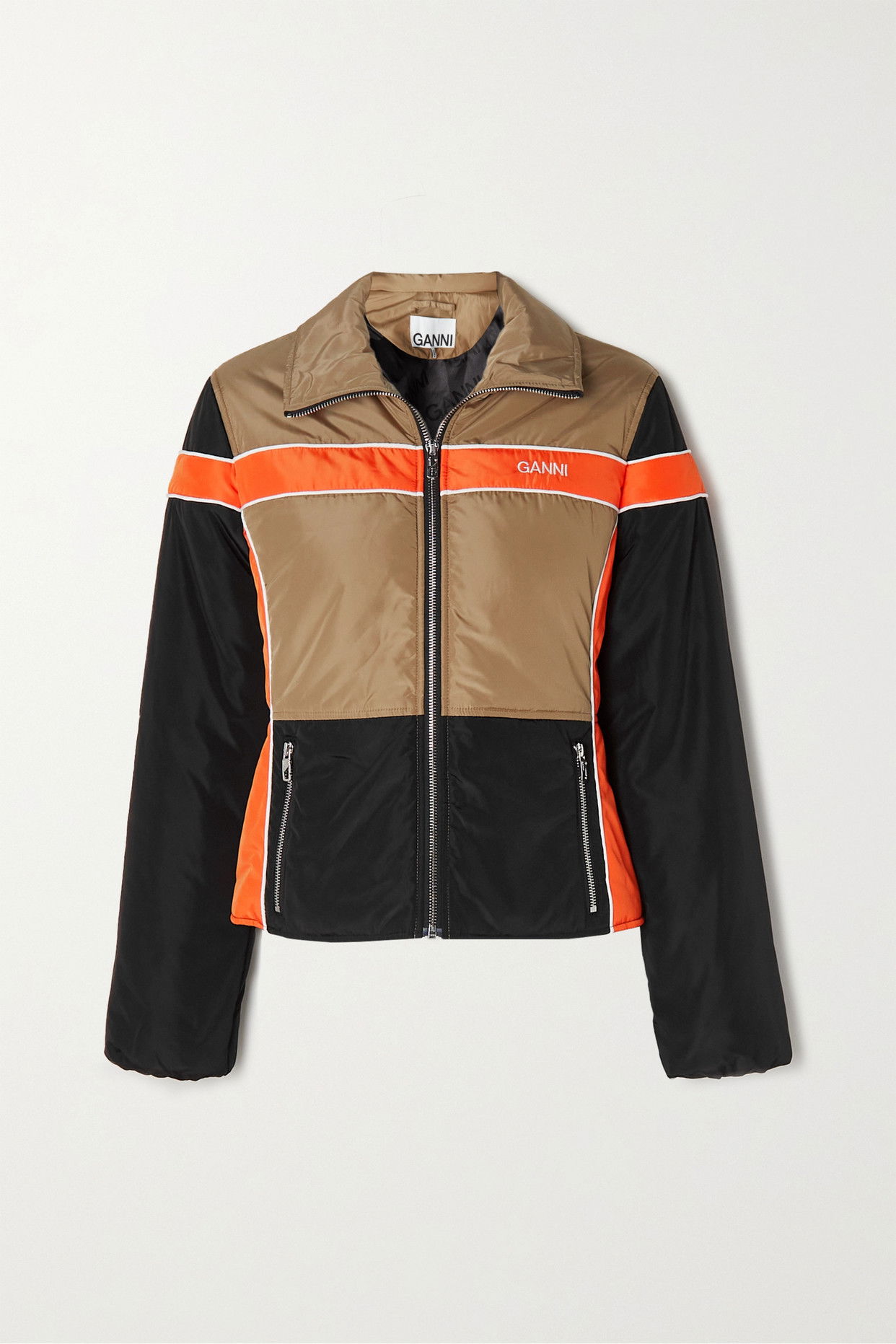 GANNI Color-Block Recycled-Shell Jacket endource