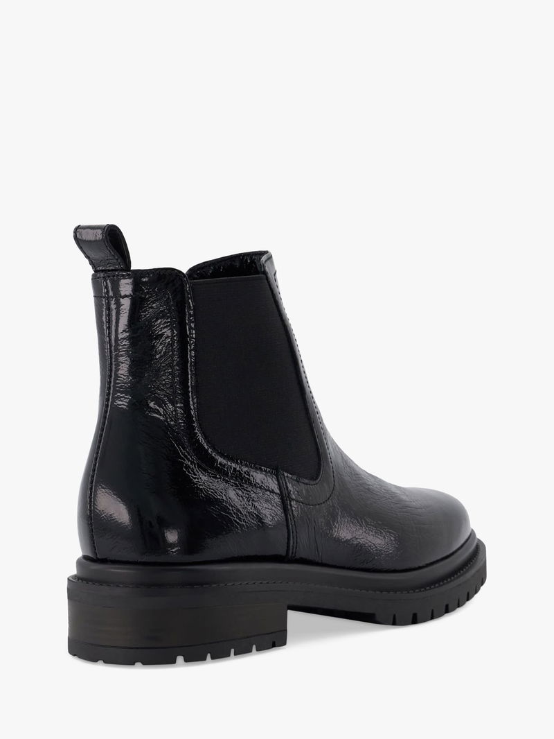 black shiny chelsea boots