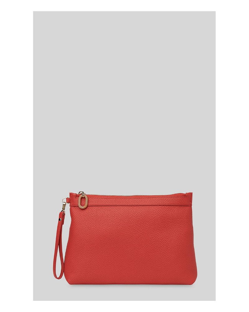 WHISTLES Chester Resin Zip Pouch in Red | Endource