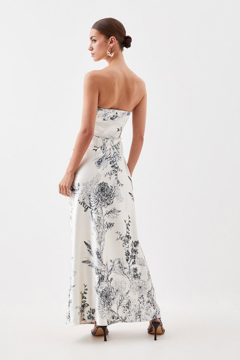 Premium Georgette Bandeau Maxi Dress | Karen Millen