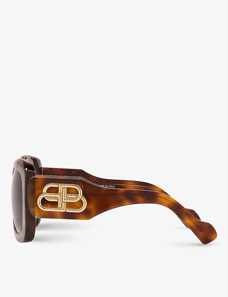 Balenciaga Bb0069s Square Frame Sunglasses In Brown Endource