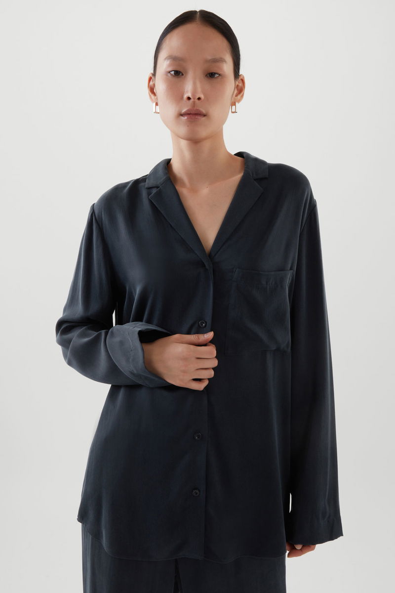 Ekd logo silk pajama shirt