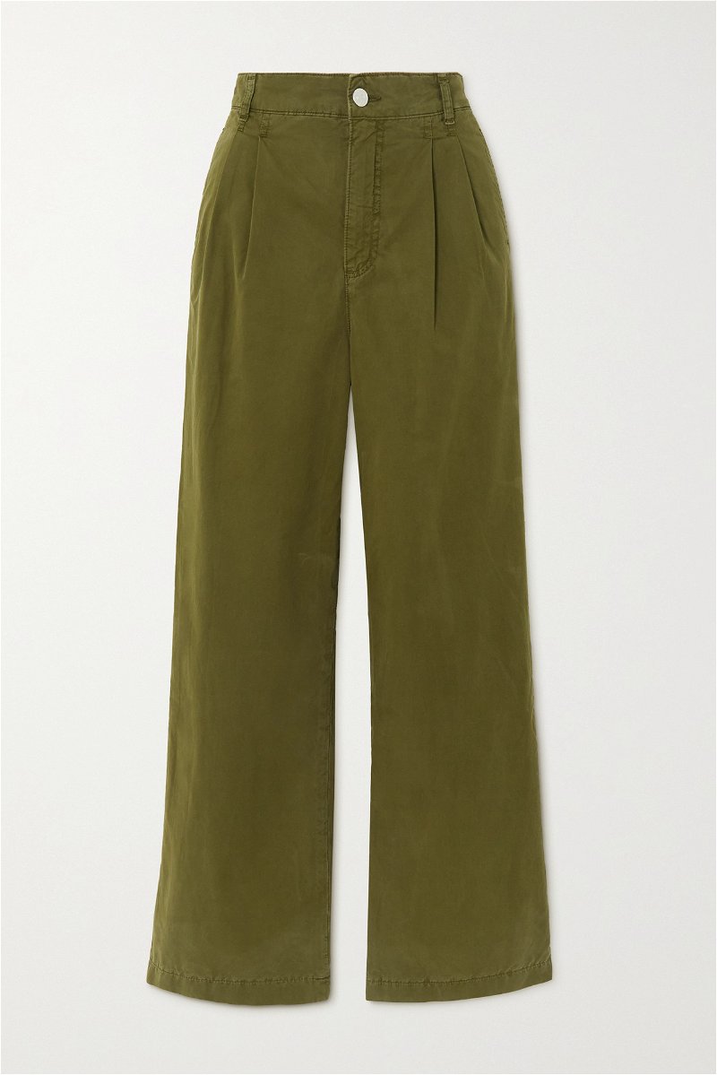 Rufos pleated cotton wide-leg pants