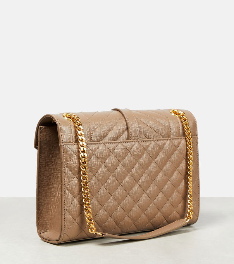 Envelope leather crossbody bag Saint Laurent Beige in Leather