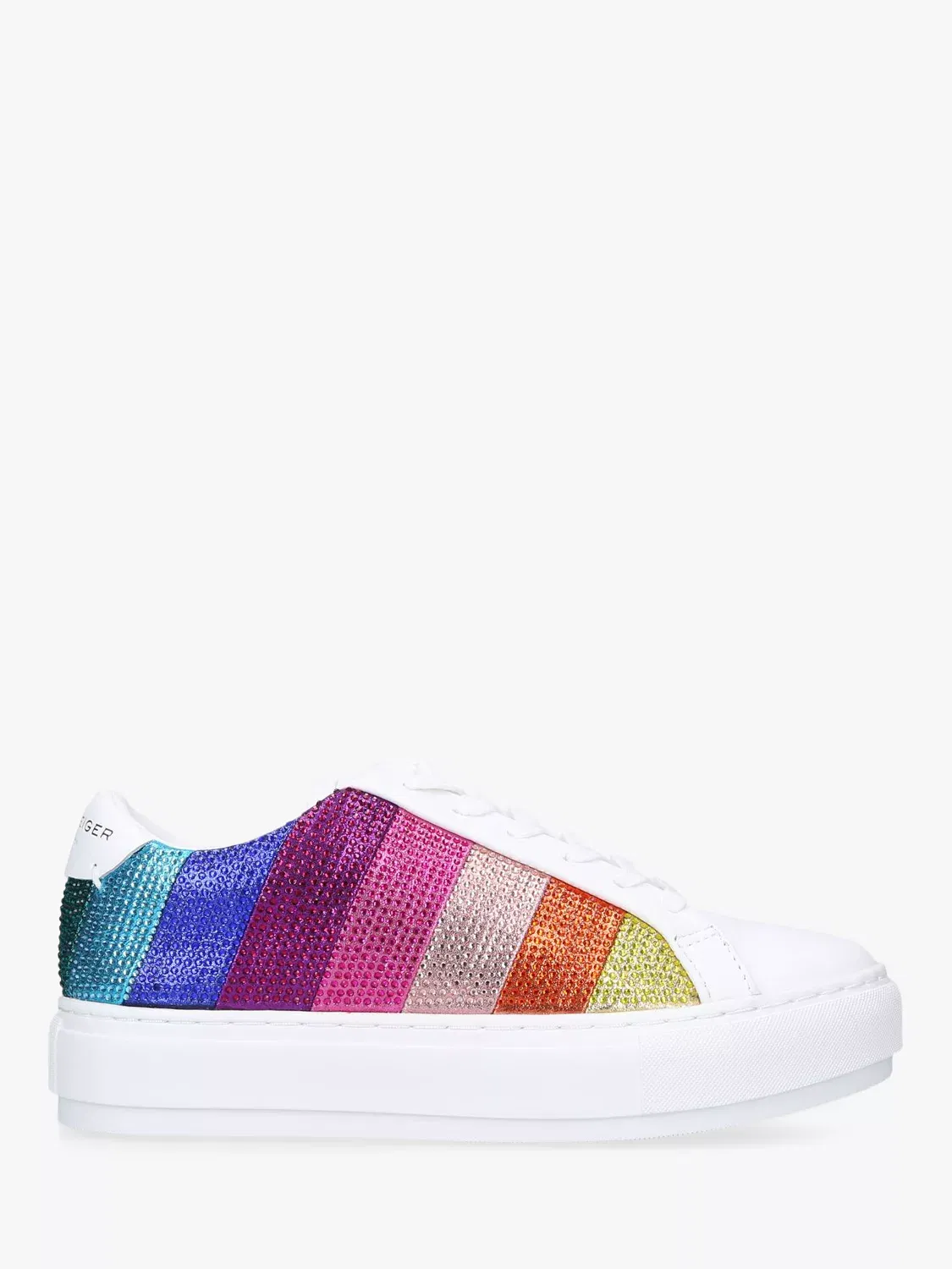 KURT GEIGER LONDON Laney Leather Crystal Embellished Trainers in Multi ...