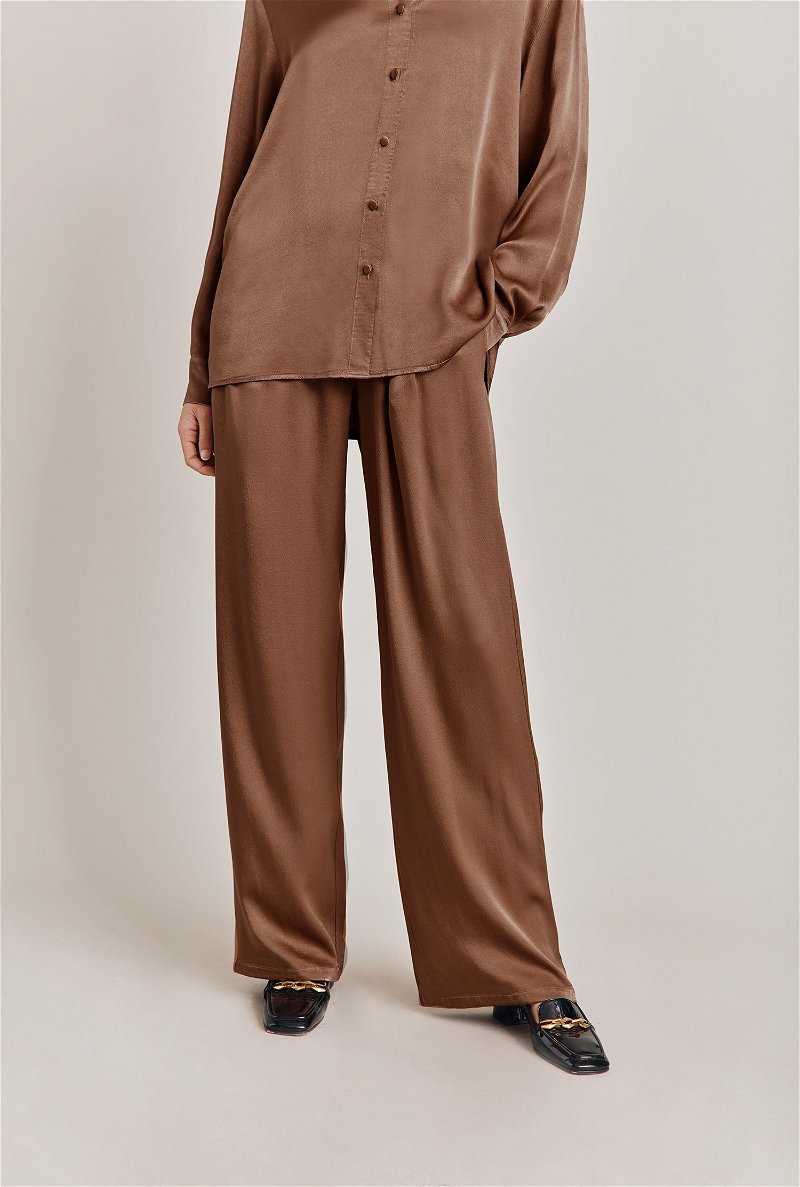 Satin Wide Leg Trousers, Ghost