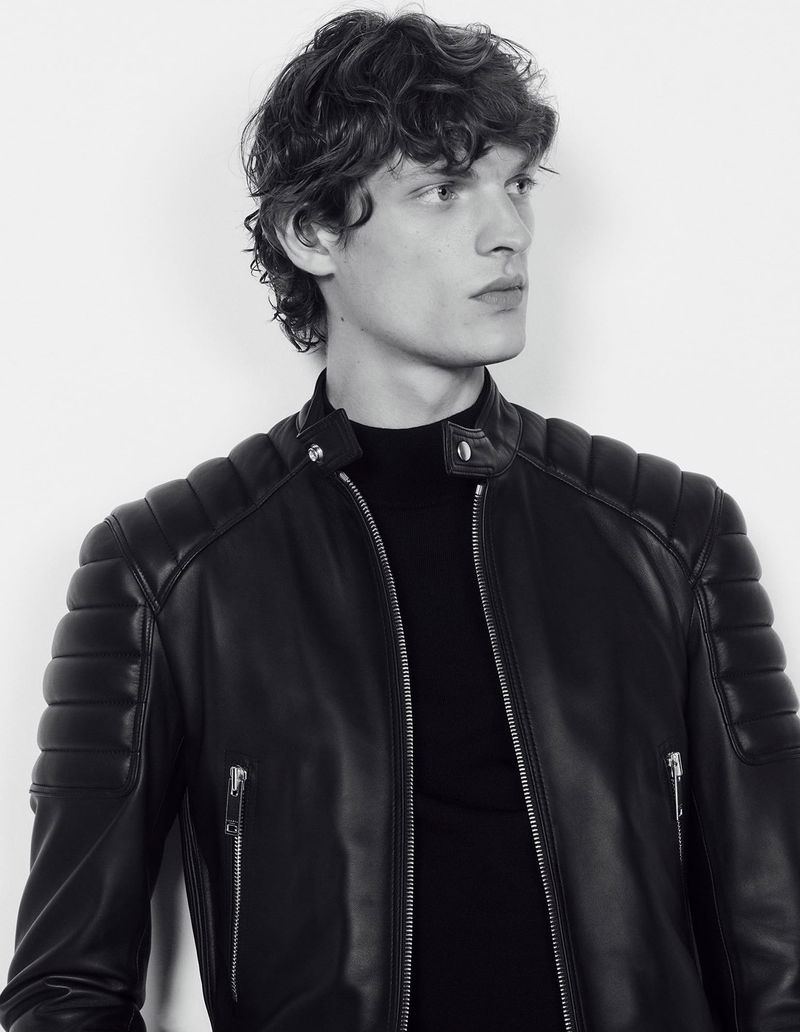 Leather Jacket With Quilted Trims