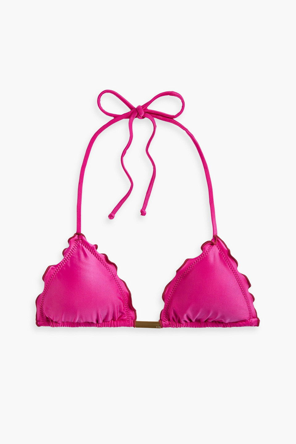 VIX PAULA HERMANNY Ripple Ruffle-Trimmed Triangle Bikini Top | endource