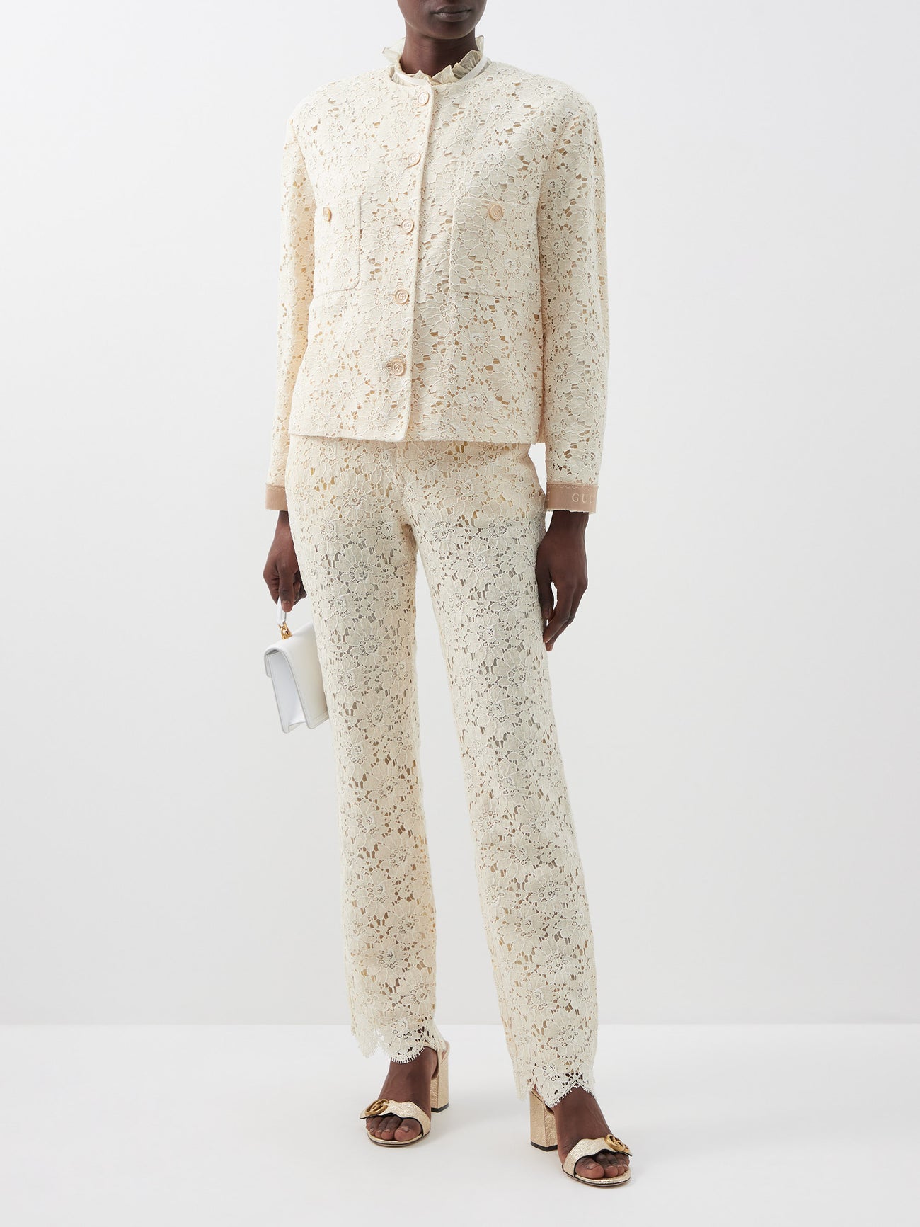 GUCCI Collarless Broderie-Anglaise Jacket, image 6 of 6