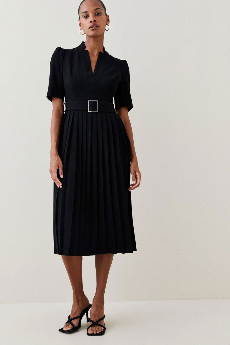 KAREN MILLEN Tall Structure Forever Pleat Midi Dress | endource KAREN MILLEN Tall Structure Forever Pleat Midi Dress | endource