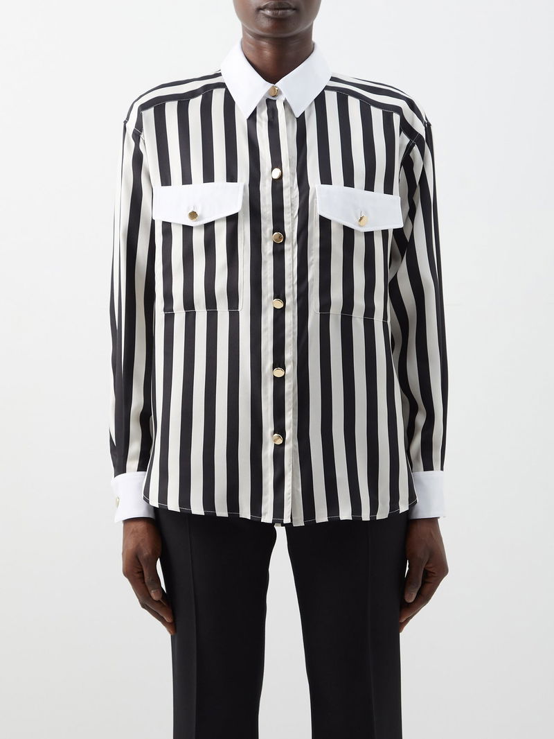 Striped Shirt with Patch Pocket