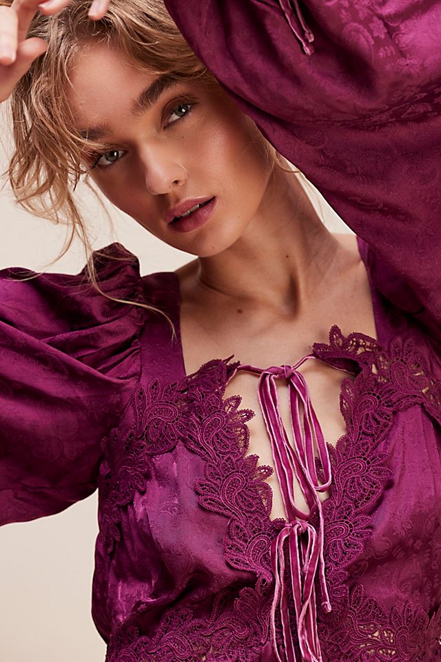 fitted lace wedding dress For Love & Lemons Metallic Tulle Mini Dress main image 0
