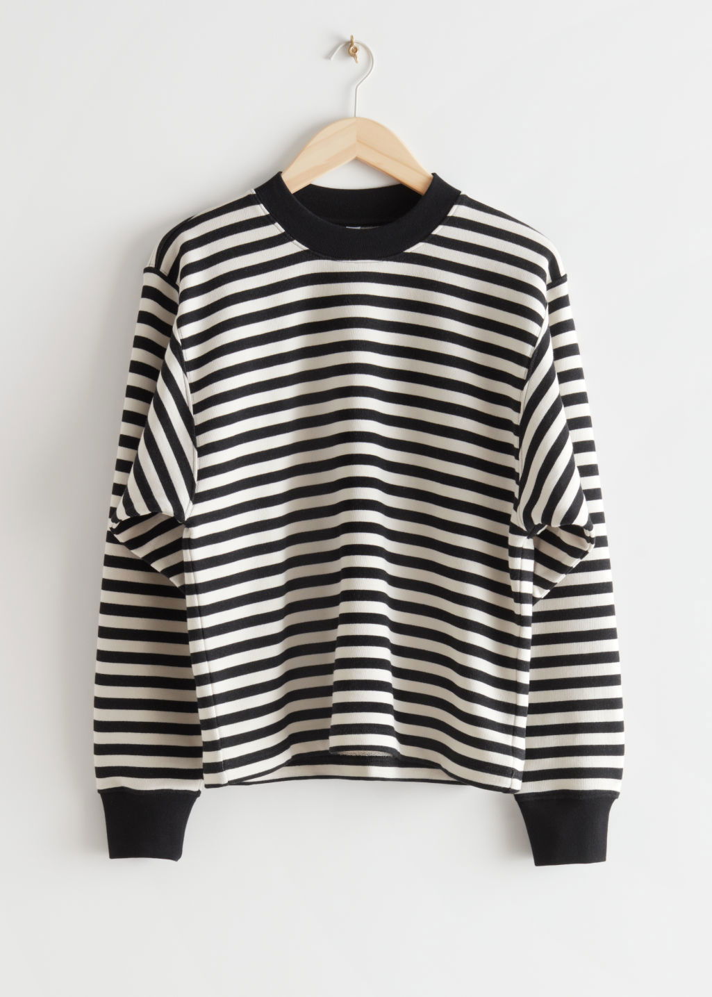 baggy black and white striped shirt