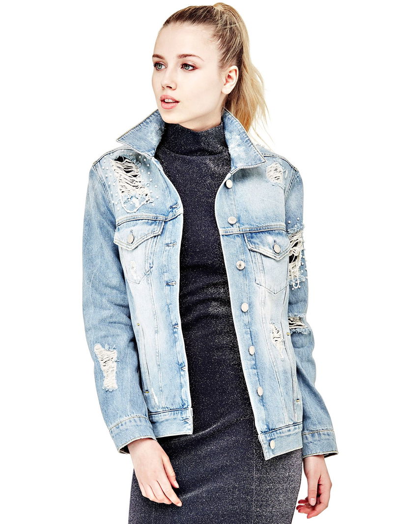 Guess Denim Jacket with Tears | Endource