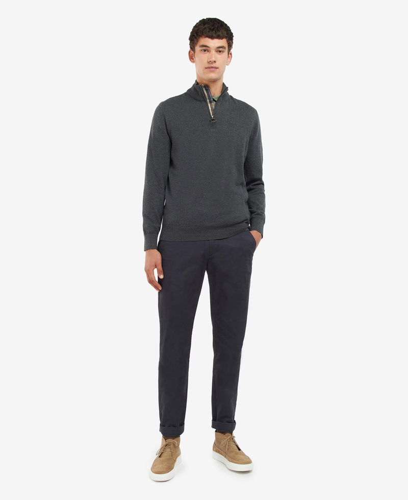 Barbour Taines Half-Zip Knitted Sweatshirt Charcoal Marl | The Sporting  Lodge