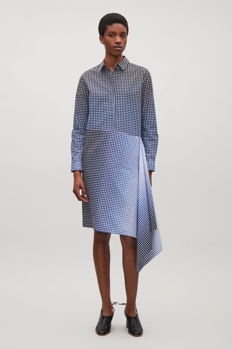 cos draped cotton shirt dress COS Women's Draped Mini T-Shirt Dress