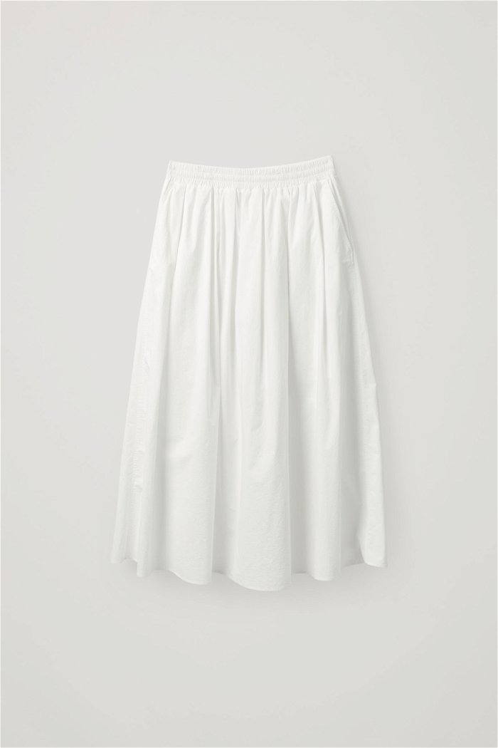 COS Voluminous Maxi Skirt in white | Endource