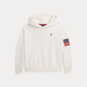 RALPH LAUREN Flag And Logo Fleece Hoodie in Brown