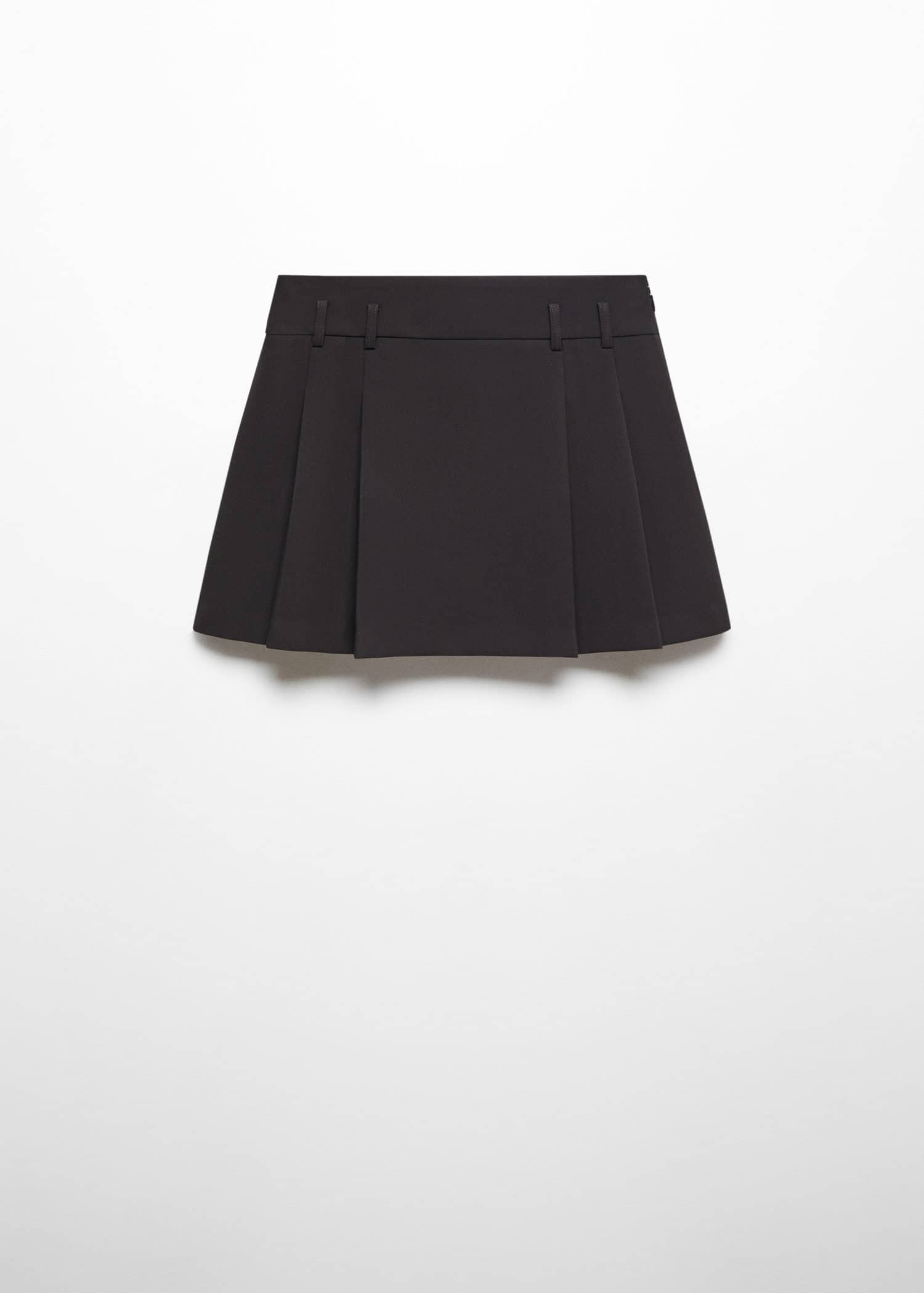 MANGO Pleated Mini-Skirt in Black | Endource