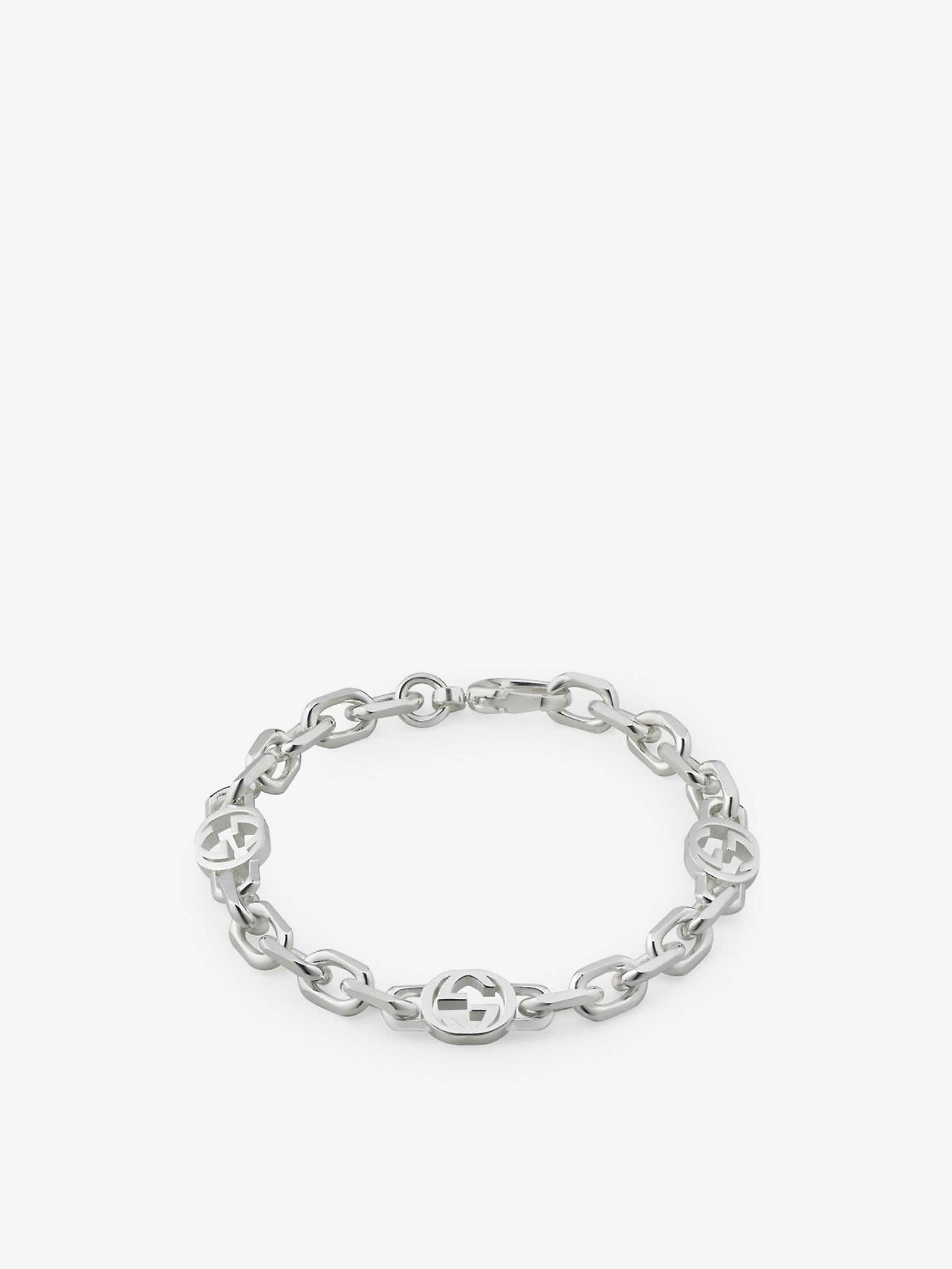 GUCCI Interlocking G Sterling-Silver Bracelet | Endource