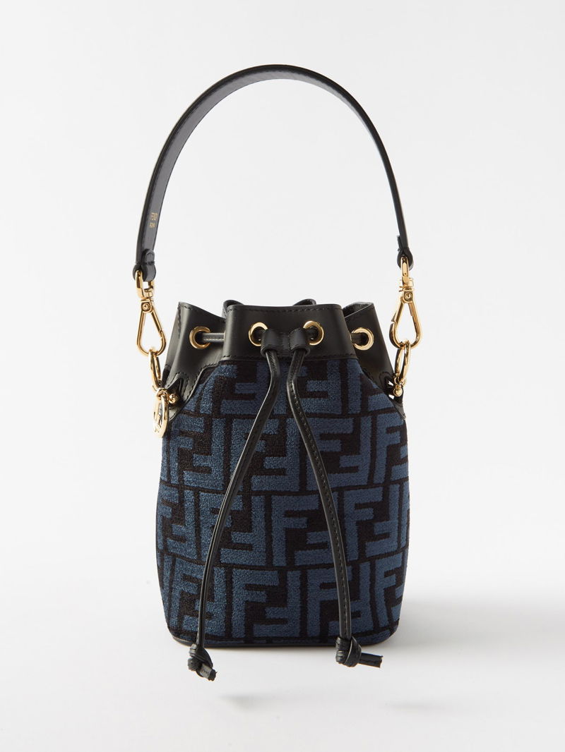 Fendi Mon Tresor Logo Canvas Bucket Bag