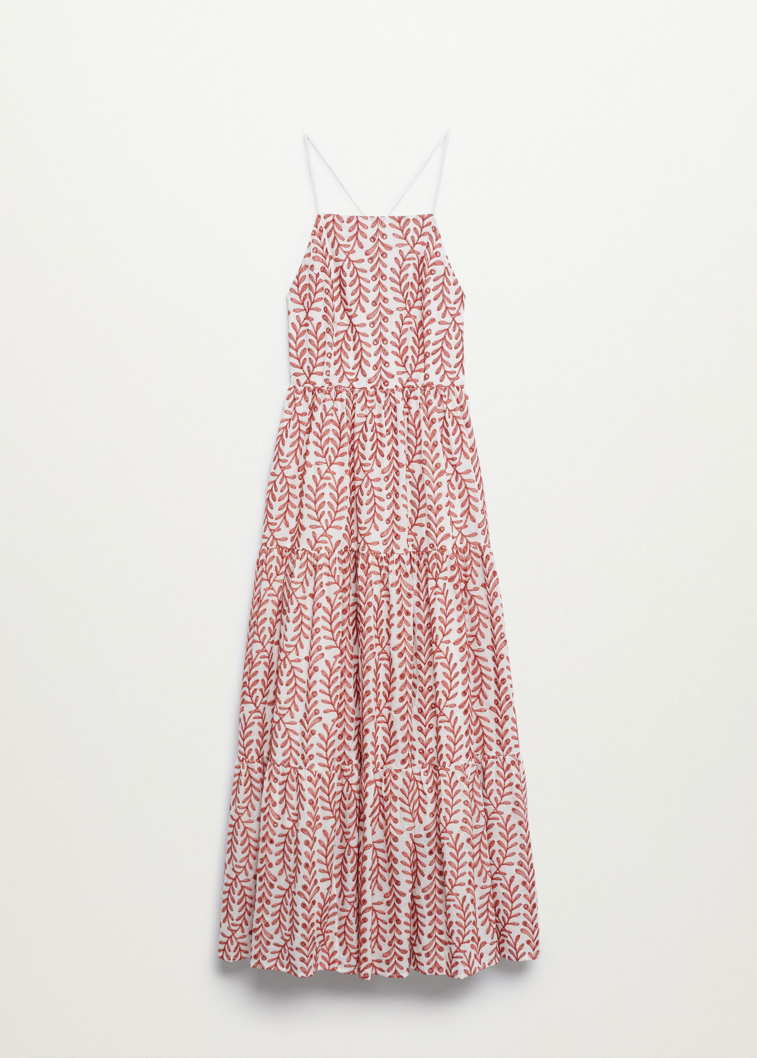 MANGO Embroidered Open Back Dress | endource